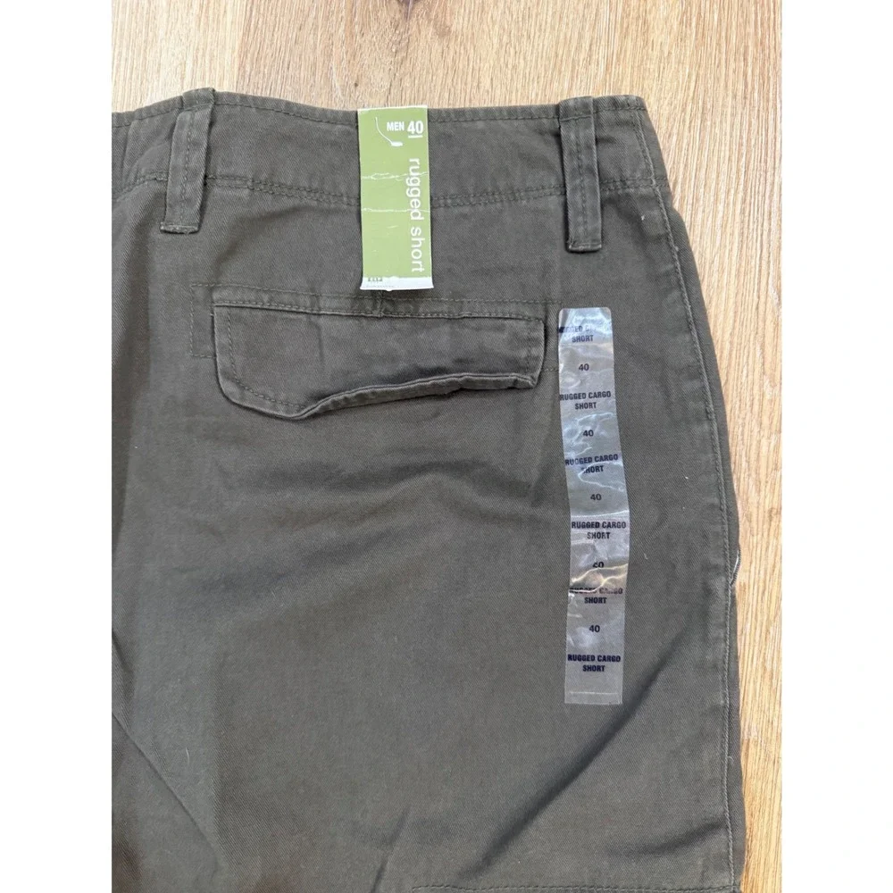 Gap Rugged Short Cargo Mens 40 Olive Green Cotton Twill Hiking Outdoor Utility